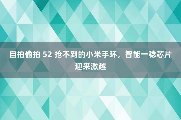 自拍偷拍 52 抢不到的小米手环，智能一稔芯片迎来激越