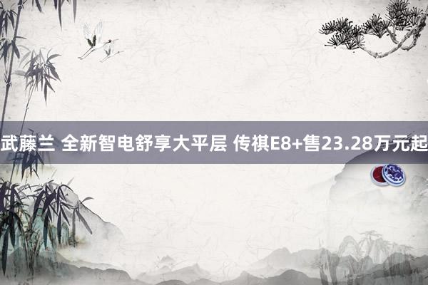 武藤兰 全新智电舒享大平层 传祺E8+售23.28万元起