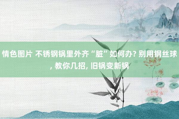 情色图片 不锈钢锅里外齐“脏”如何办? 别用钢丝球， 教你几招， 旧锅变新锅