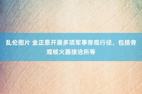 乱伦图片 金正恩开展多项军事旁观行径，包括旁观核火器接洽所等