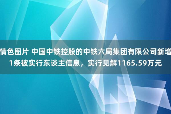 情色图片 中国中铁控股的中铁六局集团有限公司新增1条被实行东谈主信息，实行见解1165.59万元