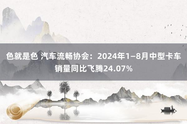 色就是色 汽车流畅协会：2024年1—8月中型卡车销量同比飞腾24.07%