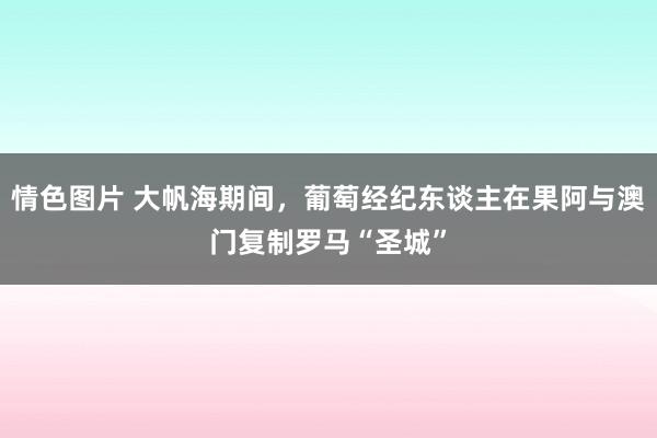 情色图片 大帆海期间，葡萄经纪东谈主在果阿与澳门复制罗马“圣城”