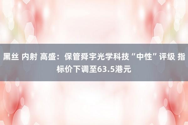 黑丝 内射 高盛：保管舜宇光学科技“中性”评级 指标价下调至63.5港元