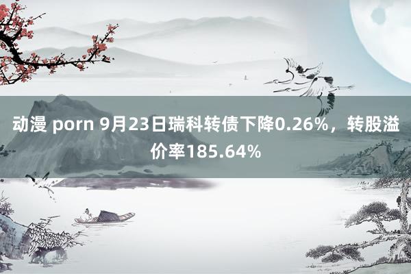 动漫 porn 9月23日瑞科转债下降0.26%，转股溢价率185.64%