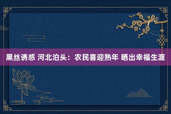 黑丝诱惑 河北泊头：农民喜迎熟年 晒出幸福生涯