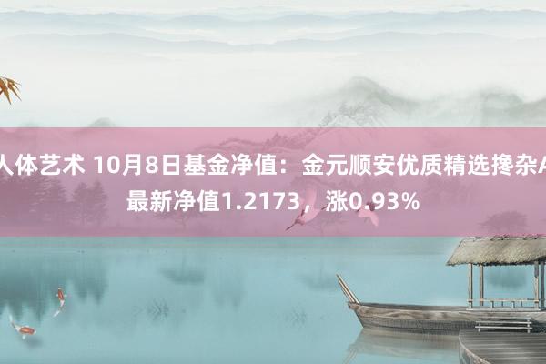 人体艺术 10月8日基金净值：金元顺安优质精选搀杂A最新净值1.2173，涨0.93%