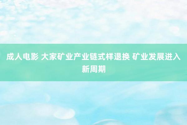 成人电影 大家矿业产业链式样退换 矿业发展进入新周期