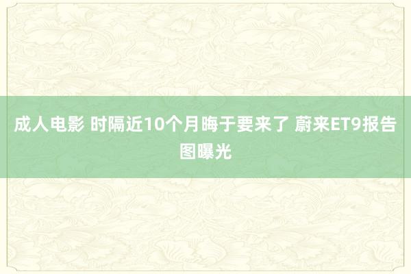 成人电影 时隔近10个月晦于要来了 蔚来ET9报告图曝光