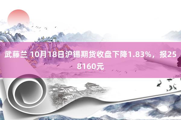 武藤兰 10月18日沪锡期货收盘下降1.83%，报258160元