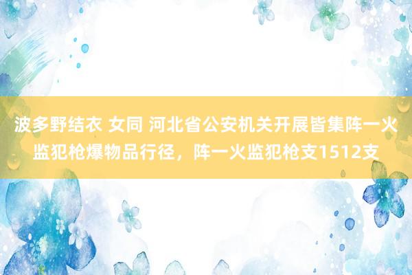 波多野结衣 女同 河北省公安机关开展皆集阵一火监犯枪爆物品行径，阵一火监犯枪支1512支