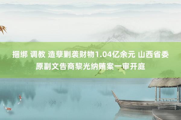 捆绑 调教 造孽剿袭财物1.04亿余元 山西省委原副文告商黎光纳贿案一审开庭