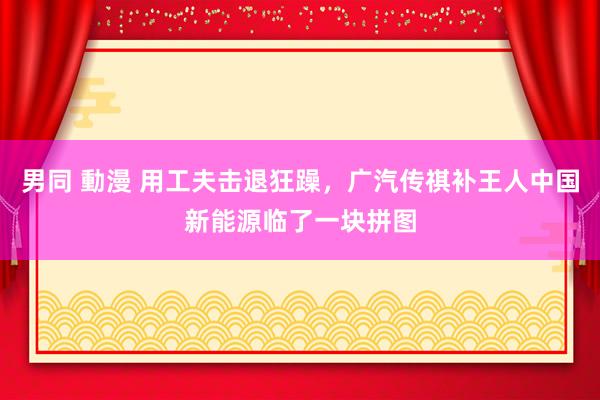 男同 動漫 用工夫击退狂躁，广汽传祺补王人中国新能源临了一块拼图