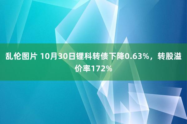 乱伦图片 10月30日锂科转债下降0.63%，转股溢价率172%