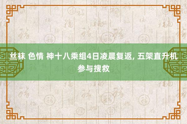 丝袜 色情 神十八乘组4日凌晨复返， 五架直升机参与搜救