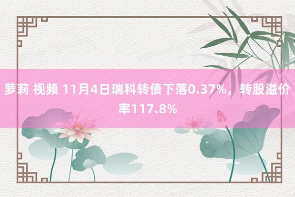 萝莉 视频 11月4日瑞科转债下落0.37%，转股溢价率117.8%