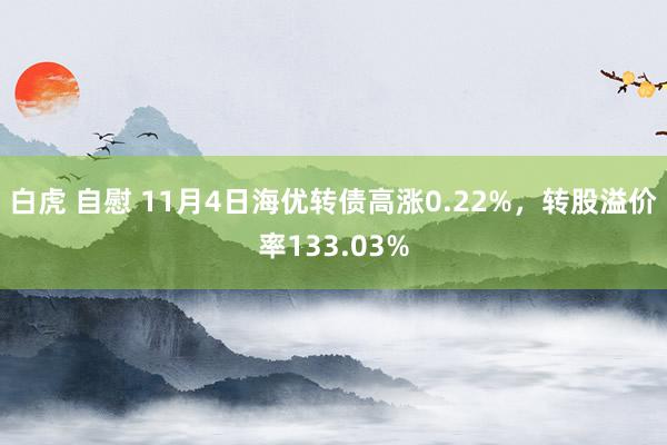 白虎 自慰 11月4日海优转债高涨0.22%，转股溢价率133.03%