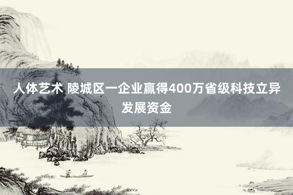 人体艺术 陵城区一企业赢得400万省级科技立异发展资金