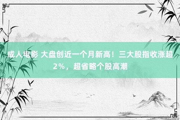 成人电影 大盘创近一个月新高！三大股指收涨超2％，超省略个股高潮