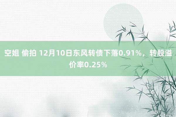 空姐 偷拍 12月10日东风转债下落0.91%，转股溢价率0.25%