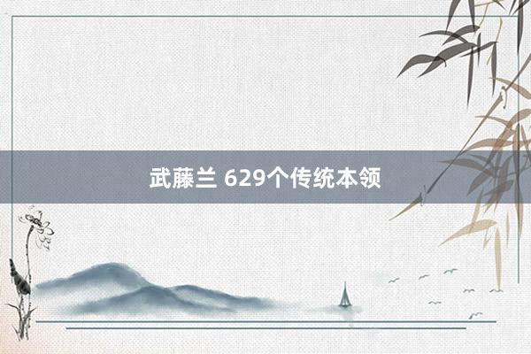 武藤兰 629个传统本领