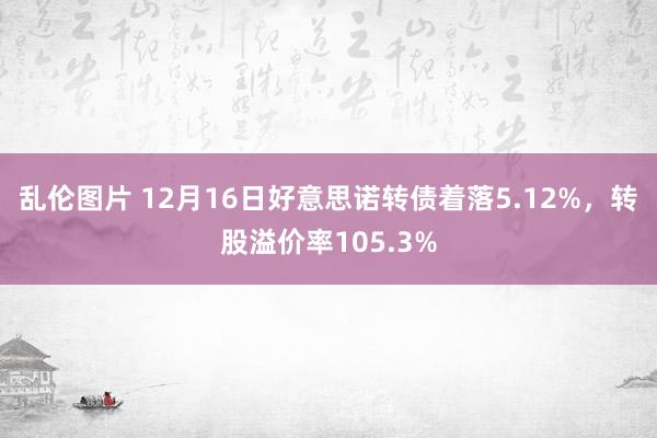 乱伦图片 12月16日好意思诺转债着落5.12%，转股溢价率105.3%