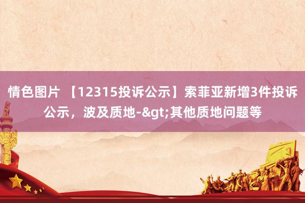 情色图片 【12315投诉公示】索菲亚新增3件投诉公示，波及质地->其他质地问题等