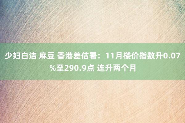 少妇白洁 麻豆 香港差估署：11月楼价指数升0.07%至290.9点 连升两个月