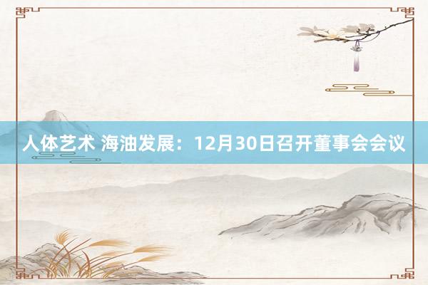 人体艺术 海油发展：12月30日召开董事会会议