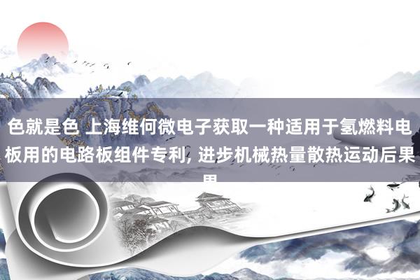 色就是色 上海维何微电子获取一种适用于氢燃料电板用的电路板组件专利， 进步机械热量散热运动后果