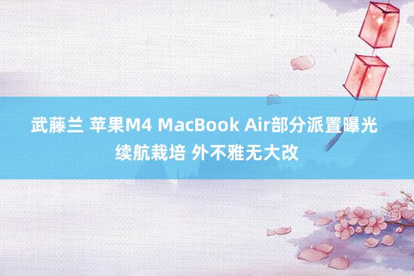 武藤兰 苹果M4 MacBook Air部分派置曝光 续航栽培 外不雅无大改