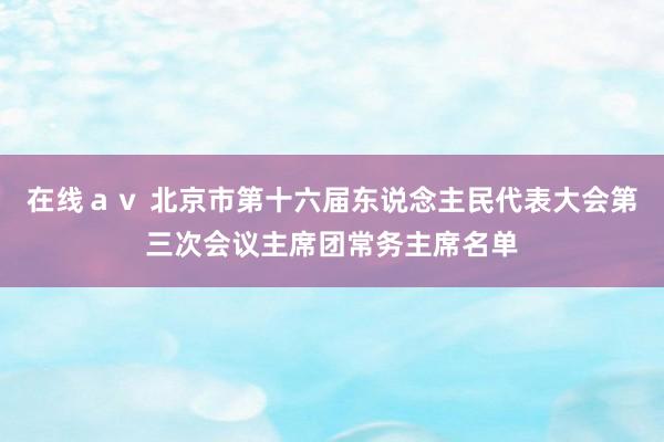 在线ａｖ 北京市第十六届东说念主民代表大会第三次会议主席团常务主席名单