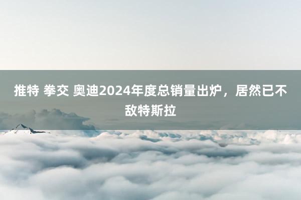 推特 拳交 奥迪2024年度总销量出炉，居然已不敌特斯拉