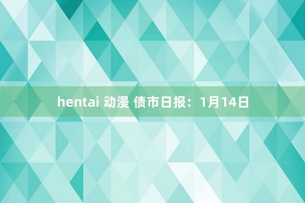 hentai 动漫 债市日报：1月14日